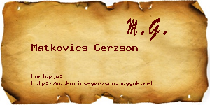 Matkovics Gerzson névjegykártya
